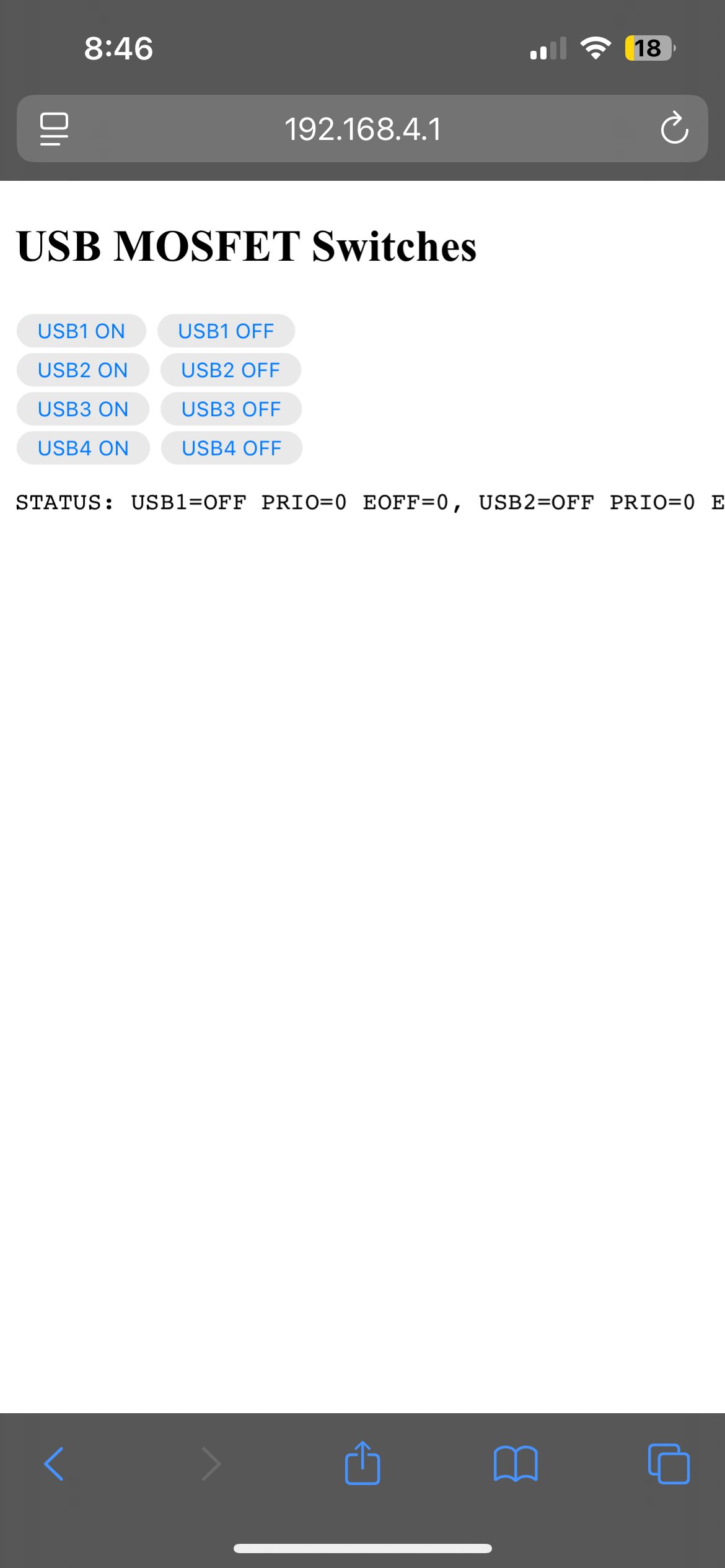 Local webpage